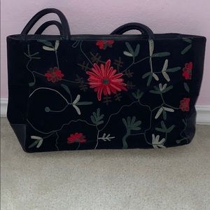 A Floral Black Purse